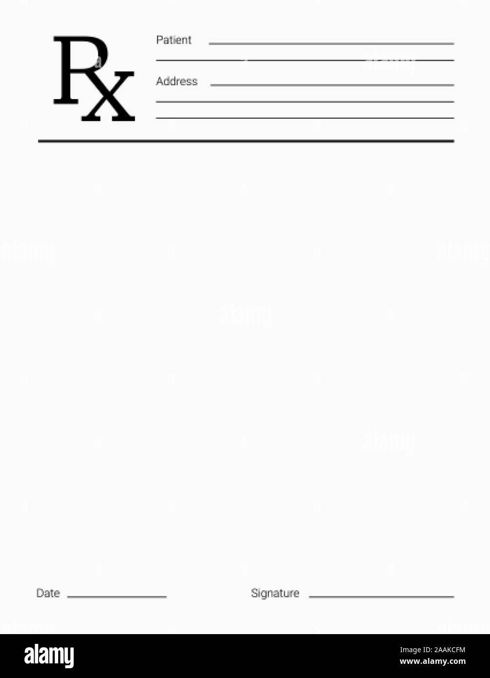 Doctor s Rx Pad Template Blank Medical Prescription Form Stock Vector Image Art Alamy