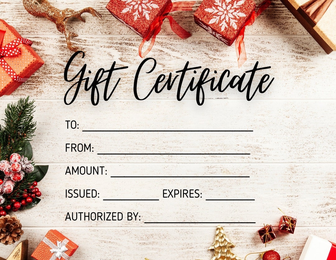 Editable Printable Christmas Gift Certificate Gift Certificate Template Editable Gift Voucher Instant Download New Design Easy Etsy