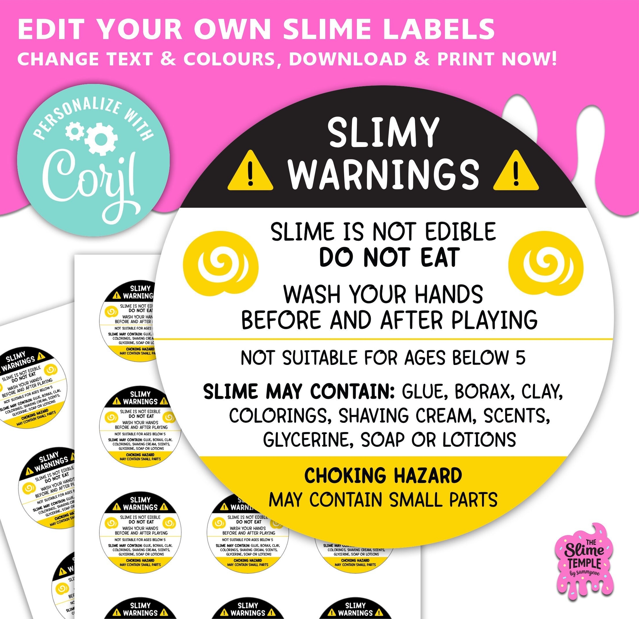 EDITABLE Slime Warning Circular Labels Avery Standard Size Template Slime Labels Slime Pot Label Slime Business Edit In CORJL Etsy EDITABLE Slime Warning Circular Labels Avery Standard Size Template Slime Labels Slime Pot Label Slime Business Edit In CORJL Etsy