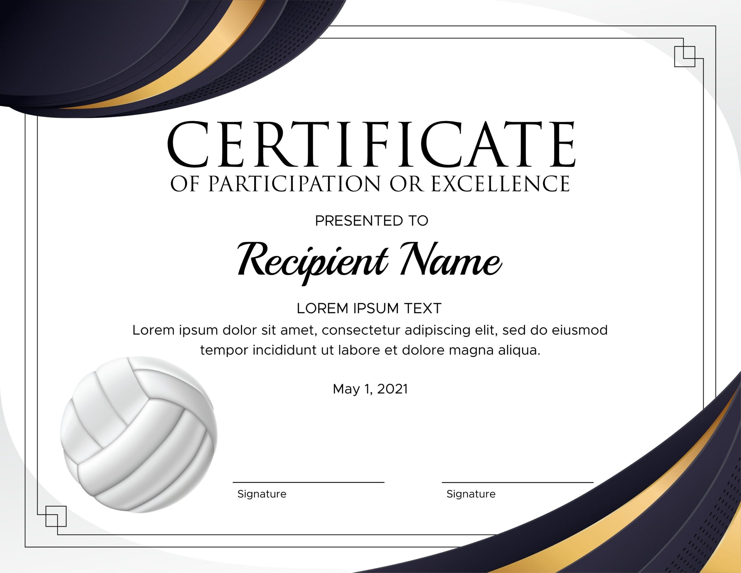 Editable Volleyball Award Certificates Customizable Volleyball Certificate Templates Sports Award Certificates Etsy Israel