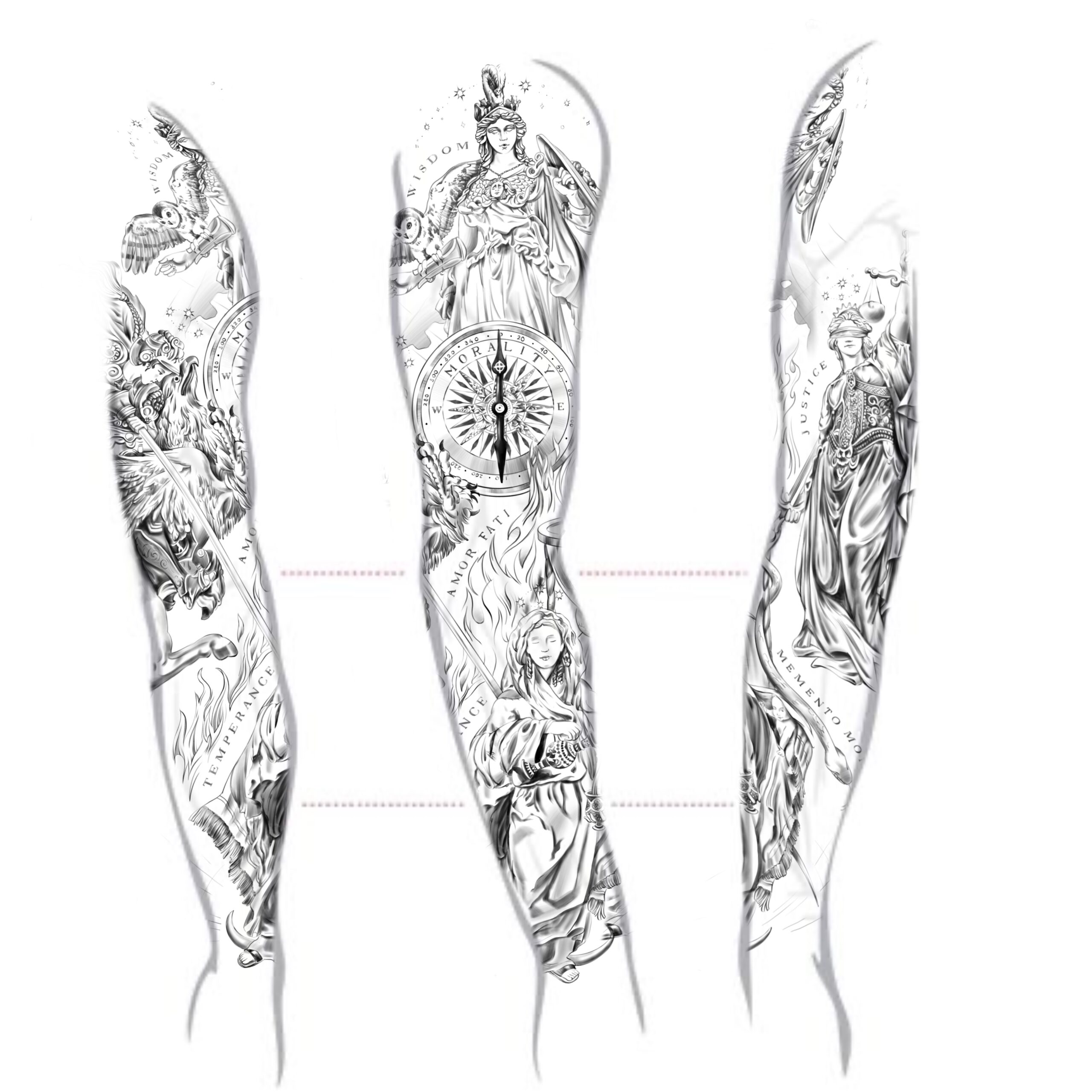 Printable Blank Tattoo Sleeve Template