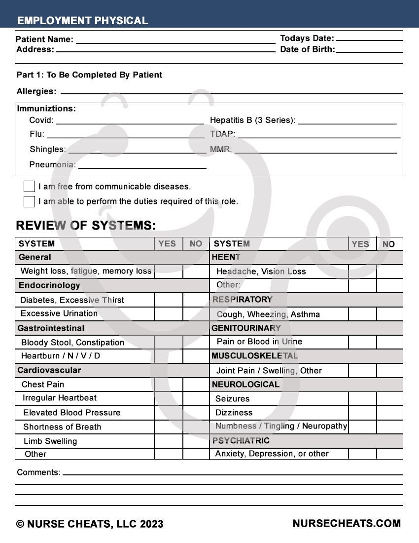 Blank Free Printable Tb Test Form