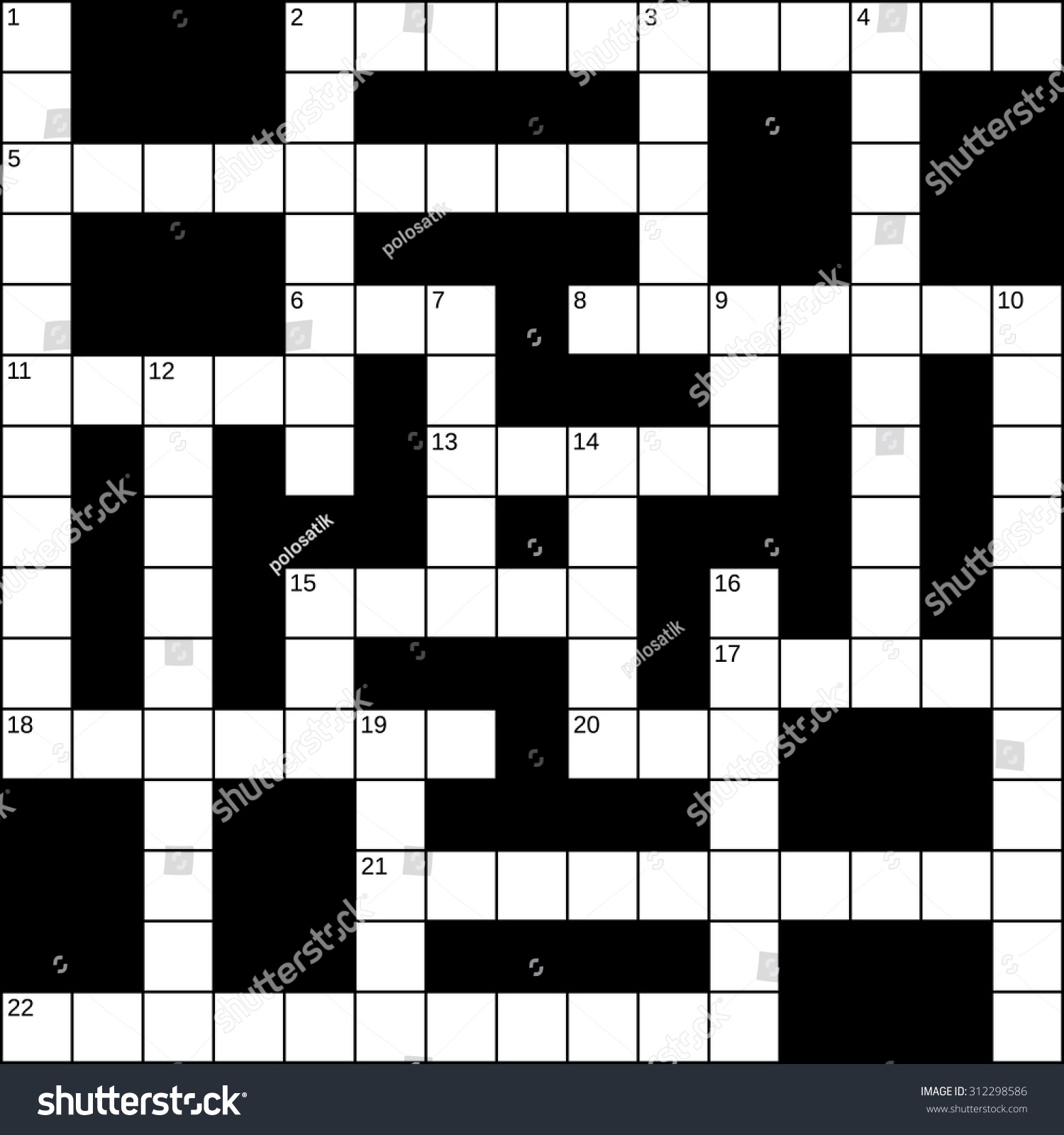 Printable Blank Crossword Grid 15x15