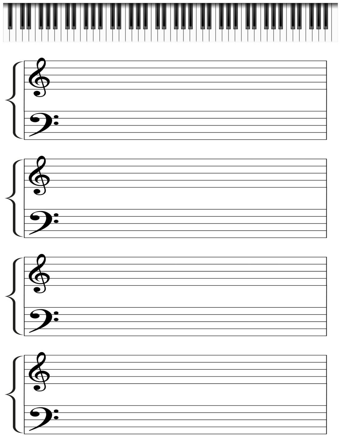 Piano Sheet Music Blank Free Printable