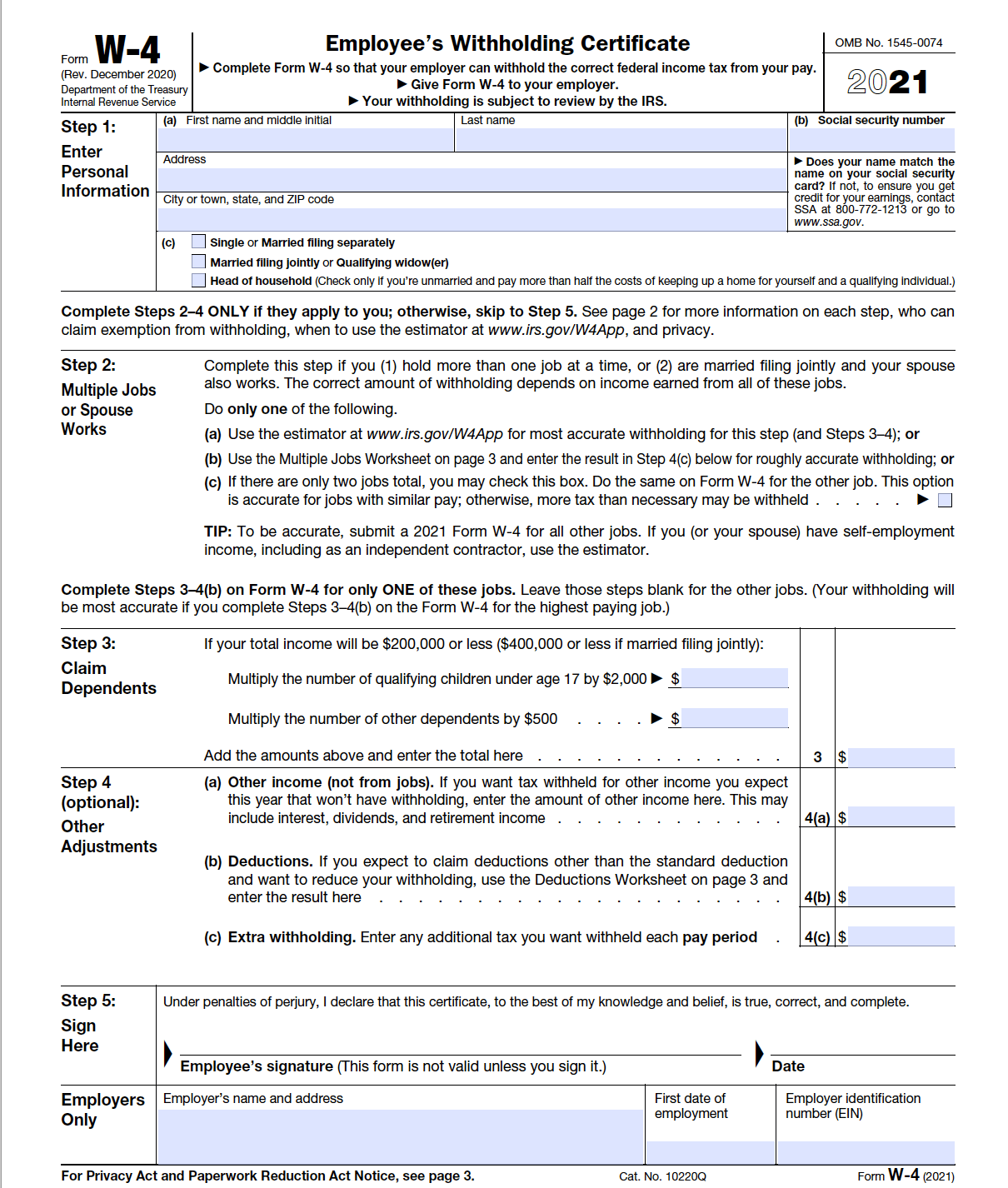 W9 Form Blank Printable