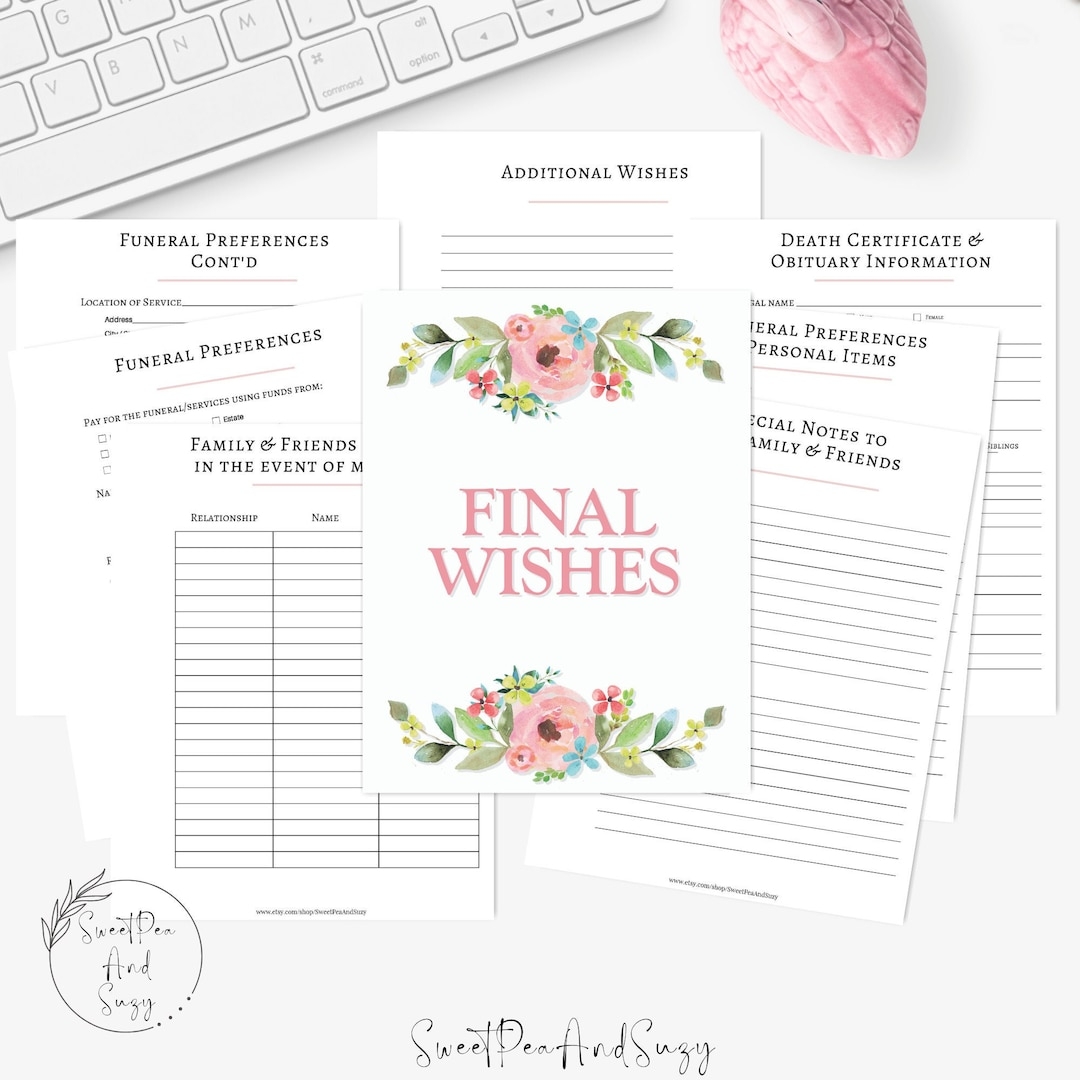 Free Printable Blank Final Wishes Forms