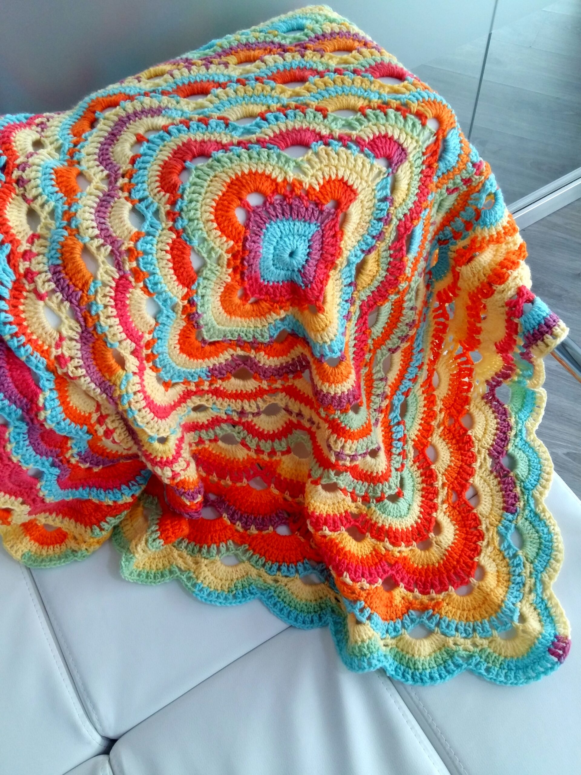 Finished Project The Virus Blanket Shells Bobbles
