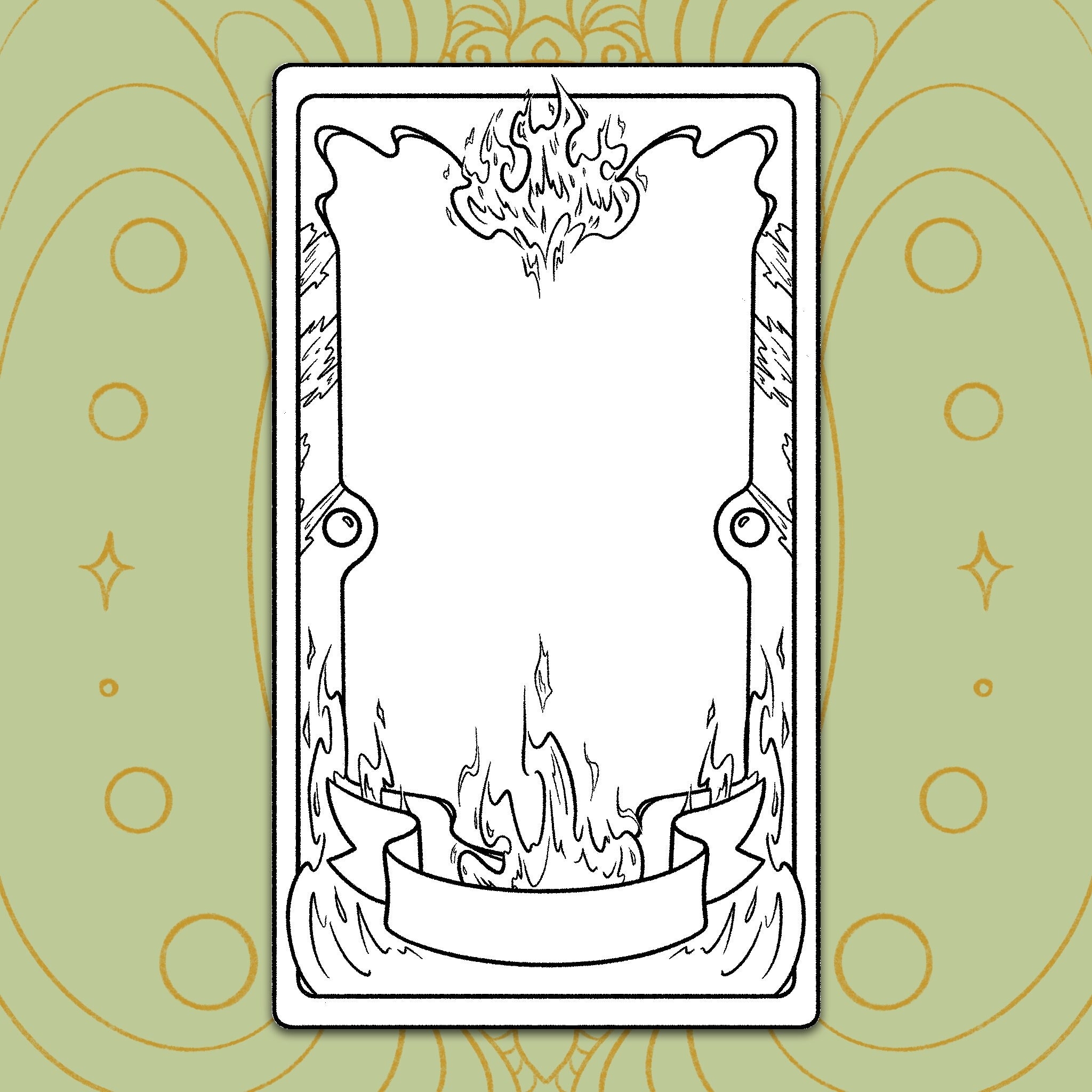 Flame Design Printable Tarot Card Template Blank Tarot Card Template Clow Card Inspired Template Digital Download Etsy