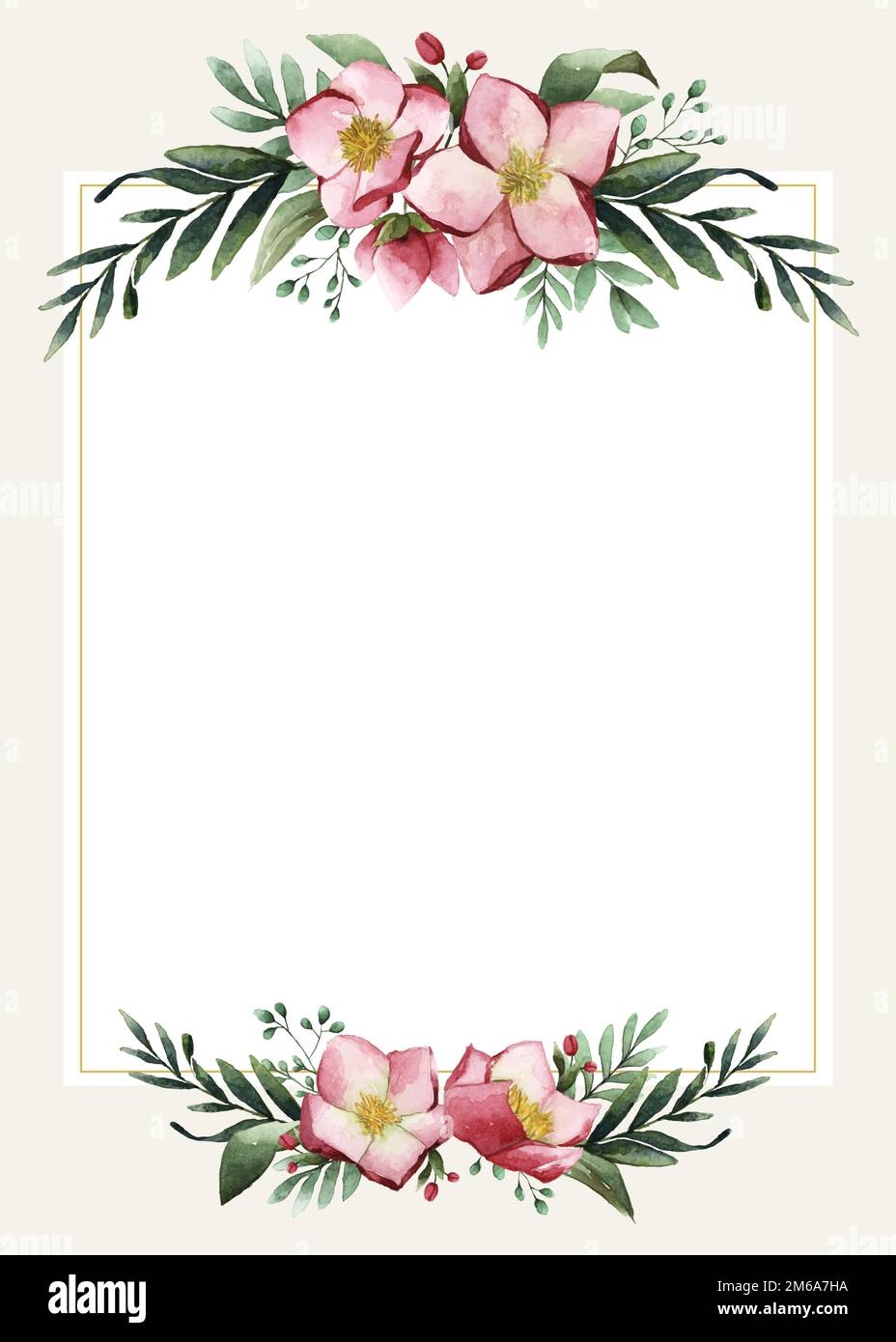 Flowers Invitation Card Template Vector Stock Vector Image Art Alamy