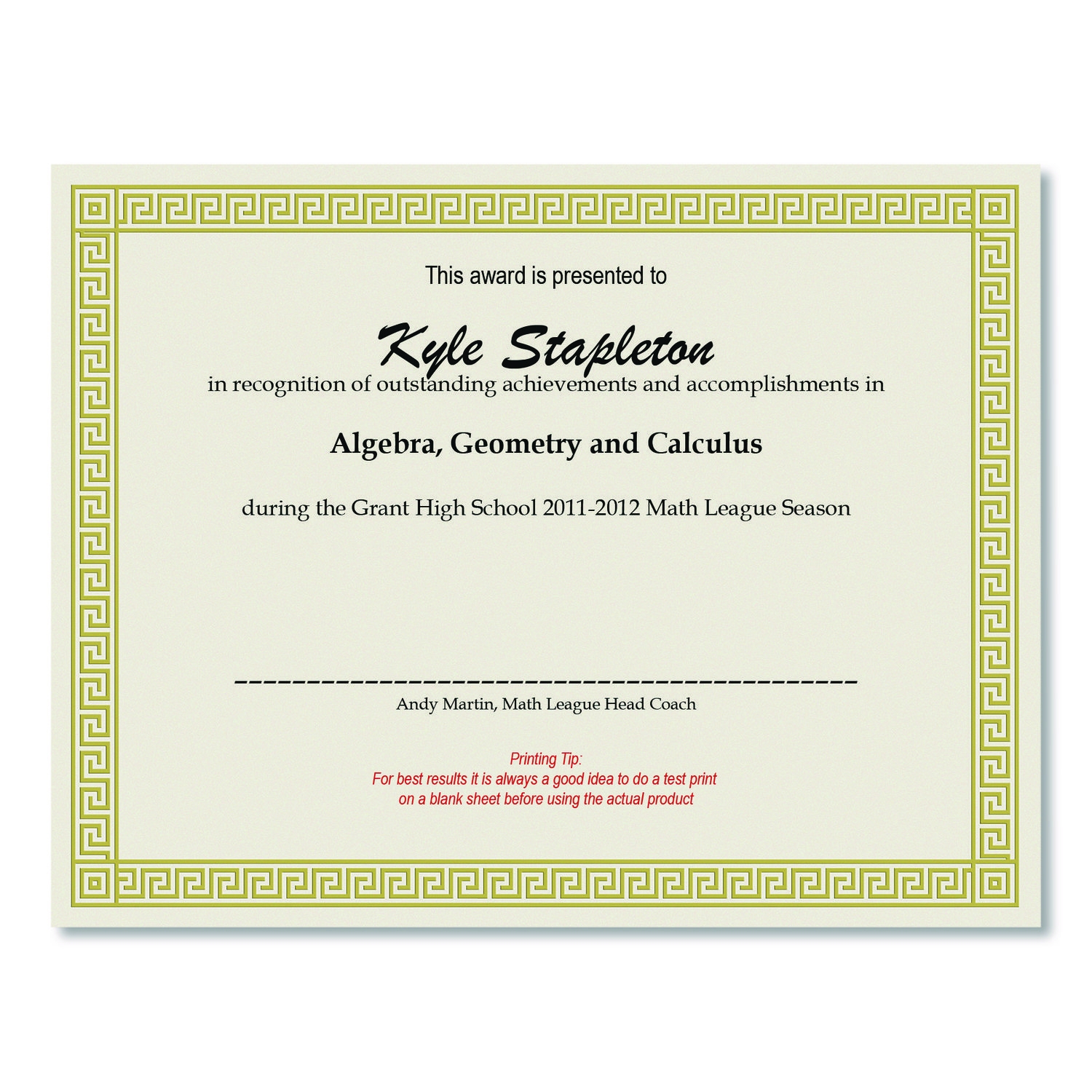 Printable Blank Ase Certificate