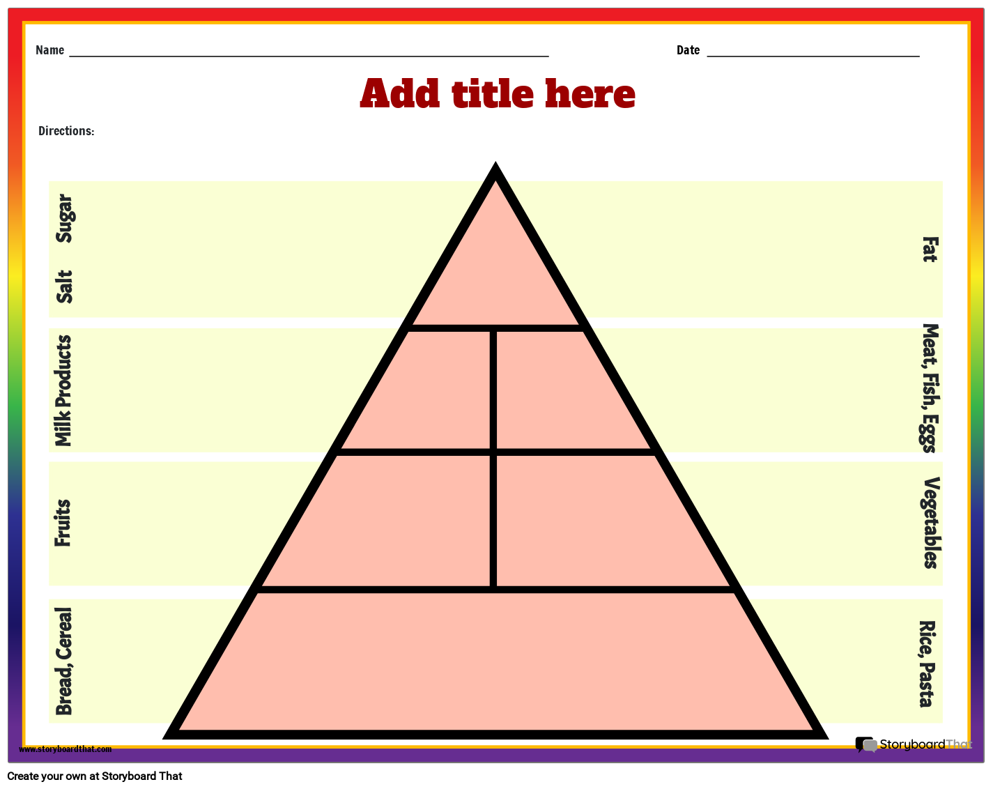 Blank Food Pyramid Template Printable
