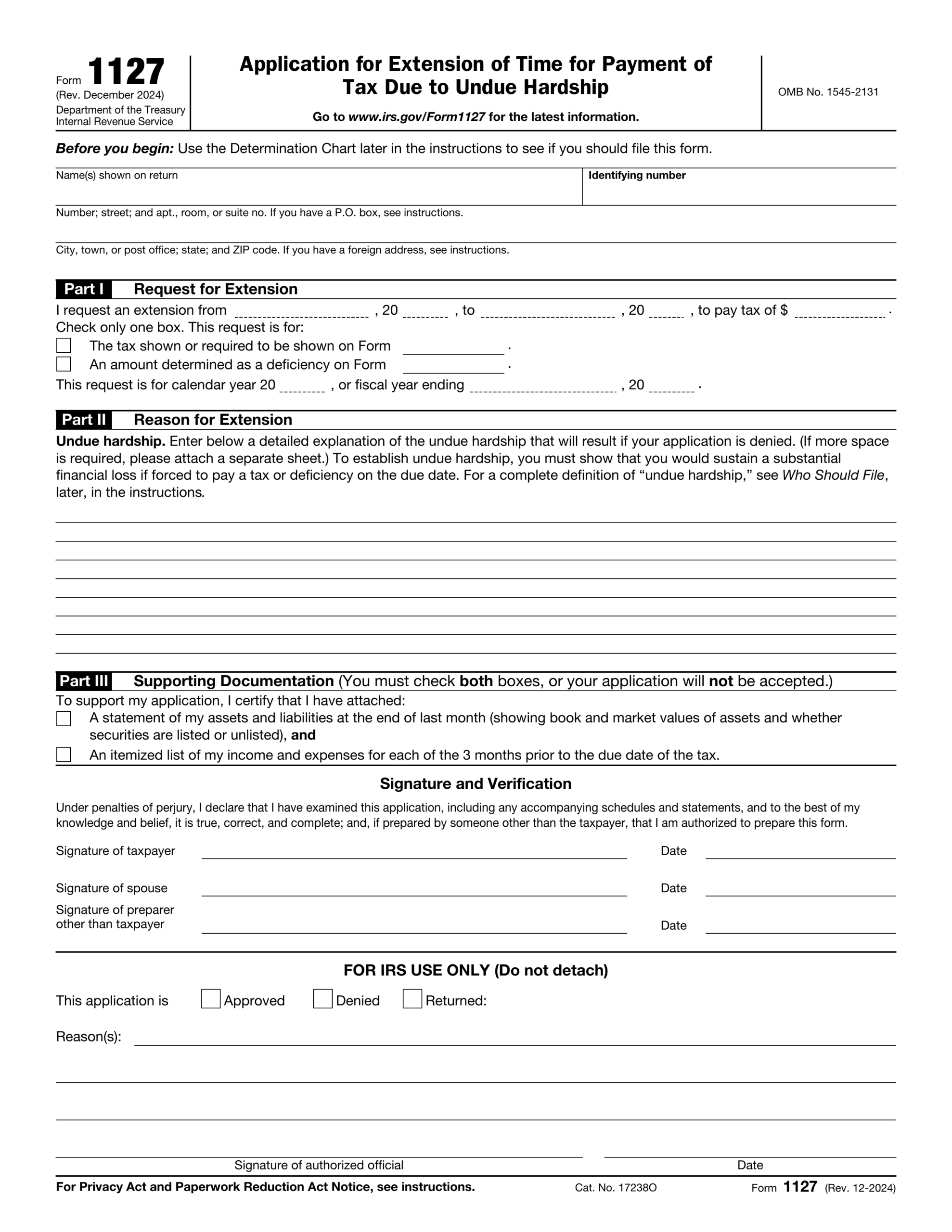 Form 1127 2024 2025 Fill Official Forms PDF Guru