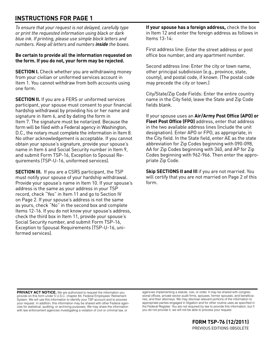 Form TSP 76 Fill Out Sign Online And Download Printable PDF Templateroller