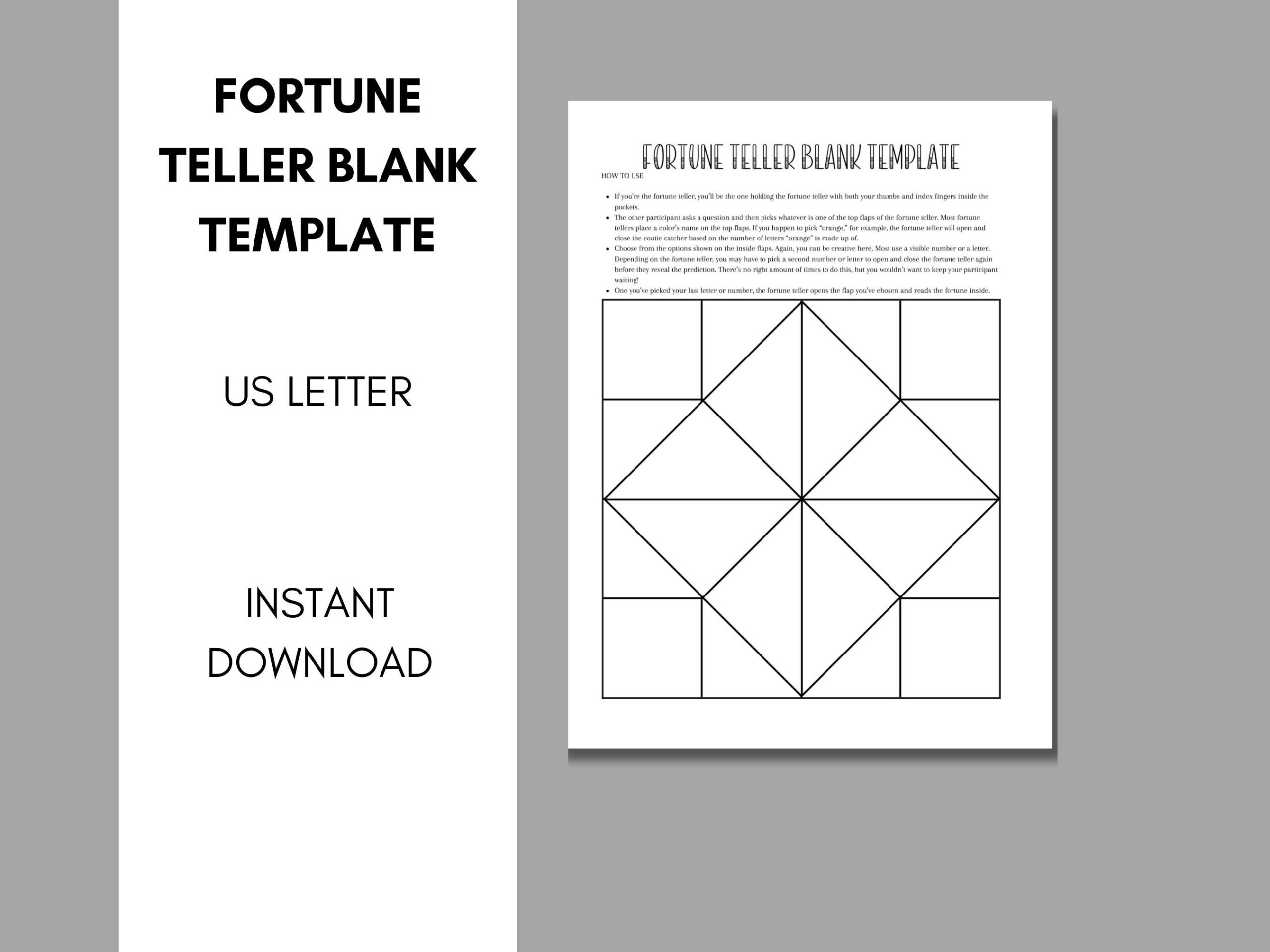 Printable Blank Fortune Teller Template