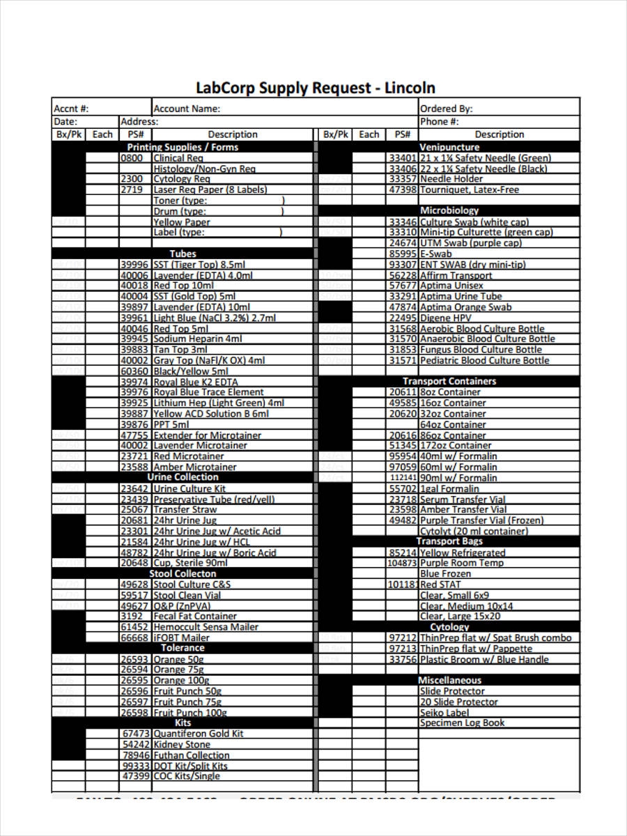 FREE 8 Supply Requisition Forms In PDF Excel