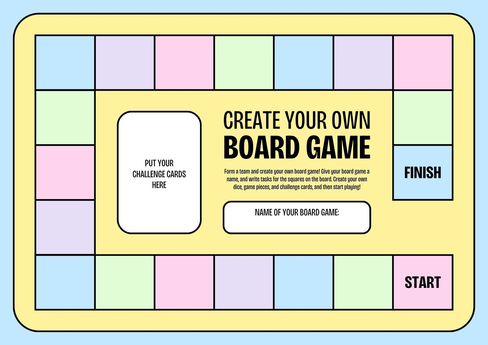 Free Printable Blank Game Boards Template