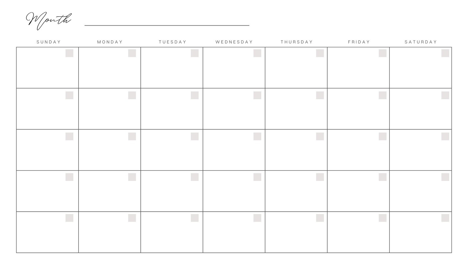 Blank Calendar With Notes Printable Free