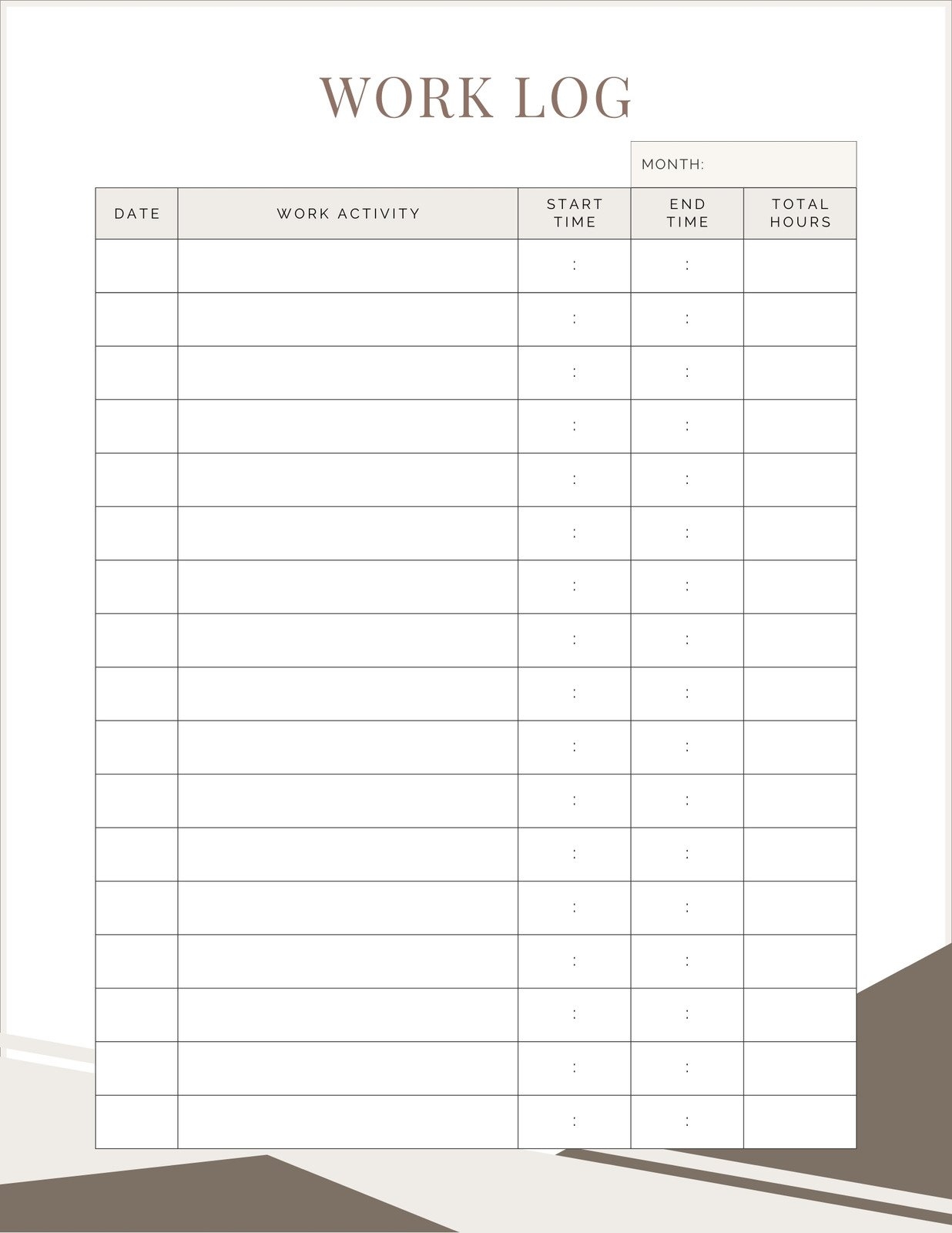 Free And Customizable Log Templates