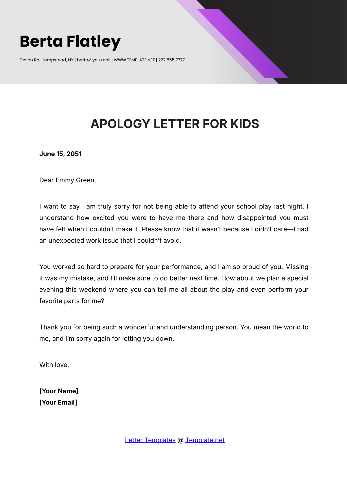 Free Apology Letter Templates Editable And Printable