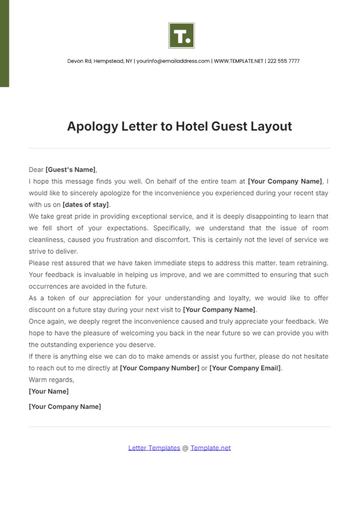 Blank Printable Forms For Apology Letter