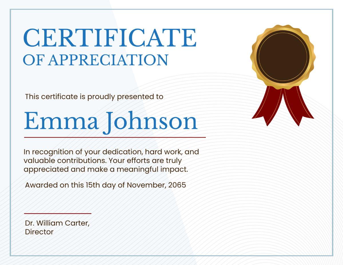 Free Appreciation Certificate Template To Edit Online