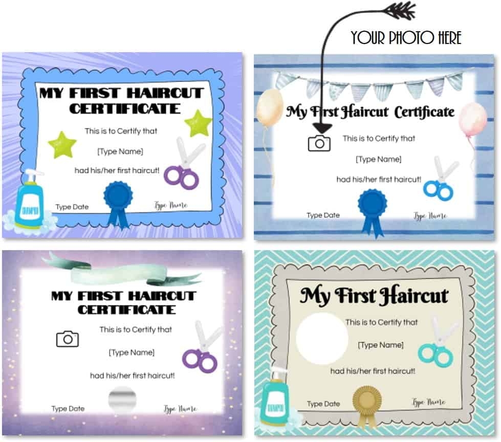 Free Printable Blank First Haircut Certificate