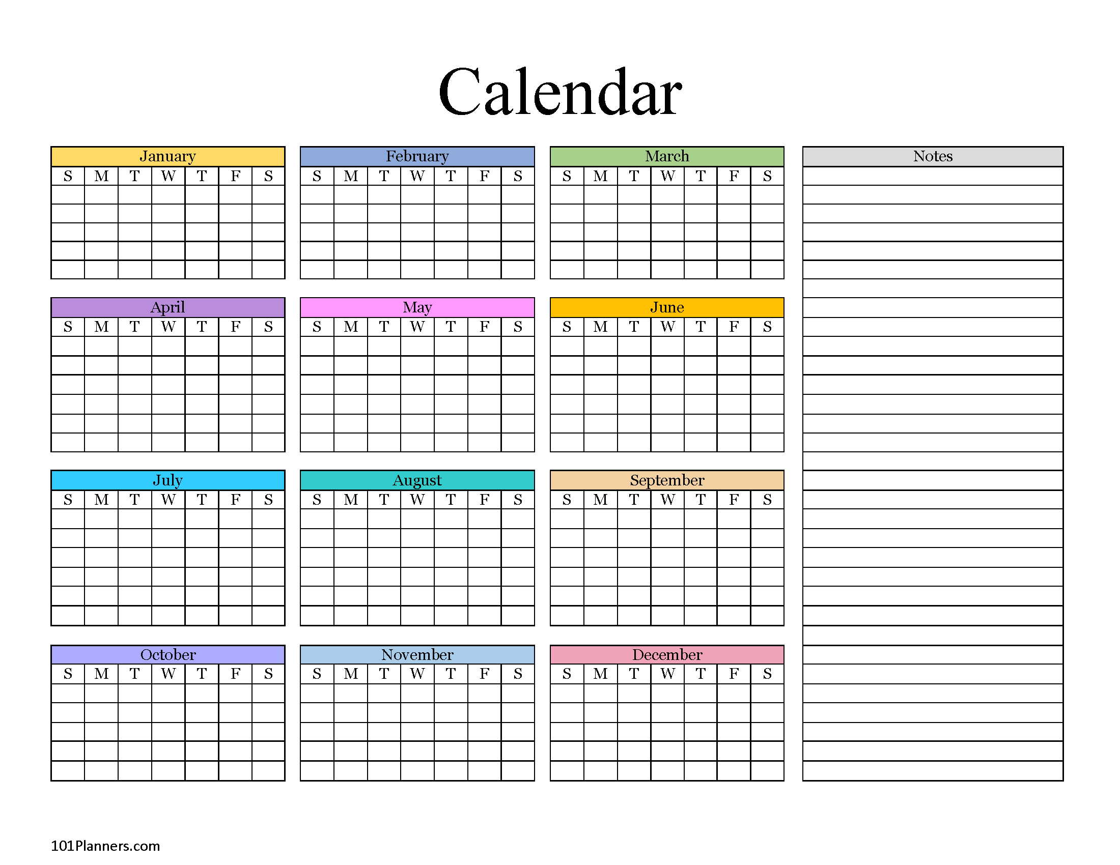 FREE Blank Calendar 2025 Word Typeable PDF And Images