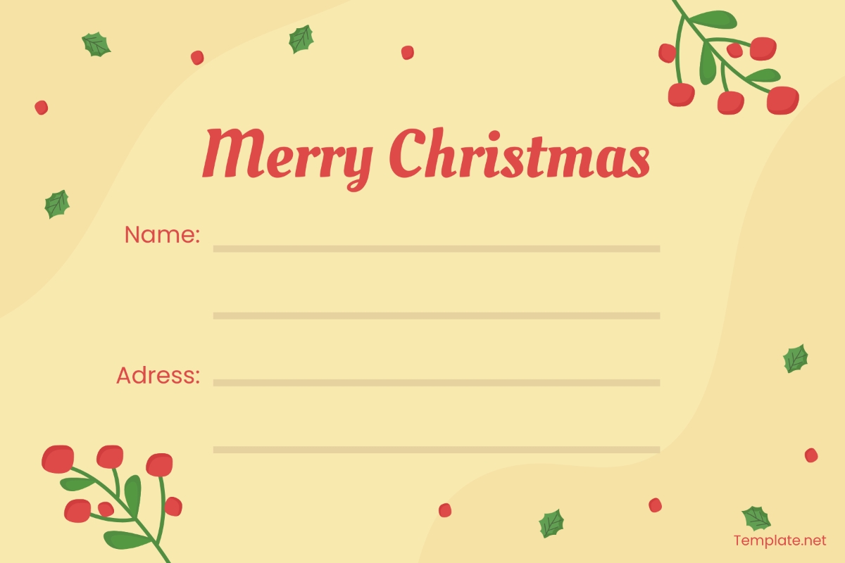 Free Blank Christmas Address Label Template To Edit Online