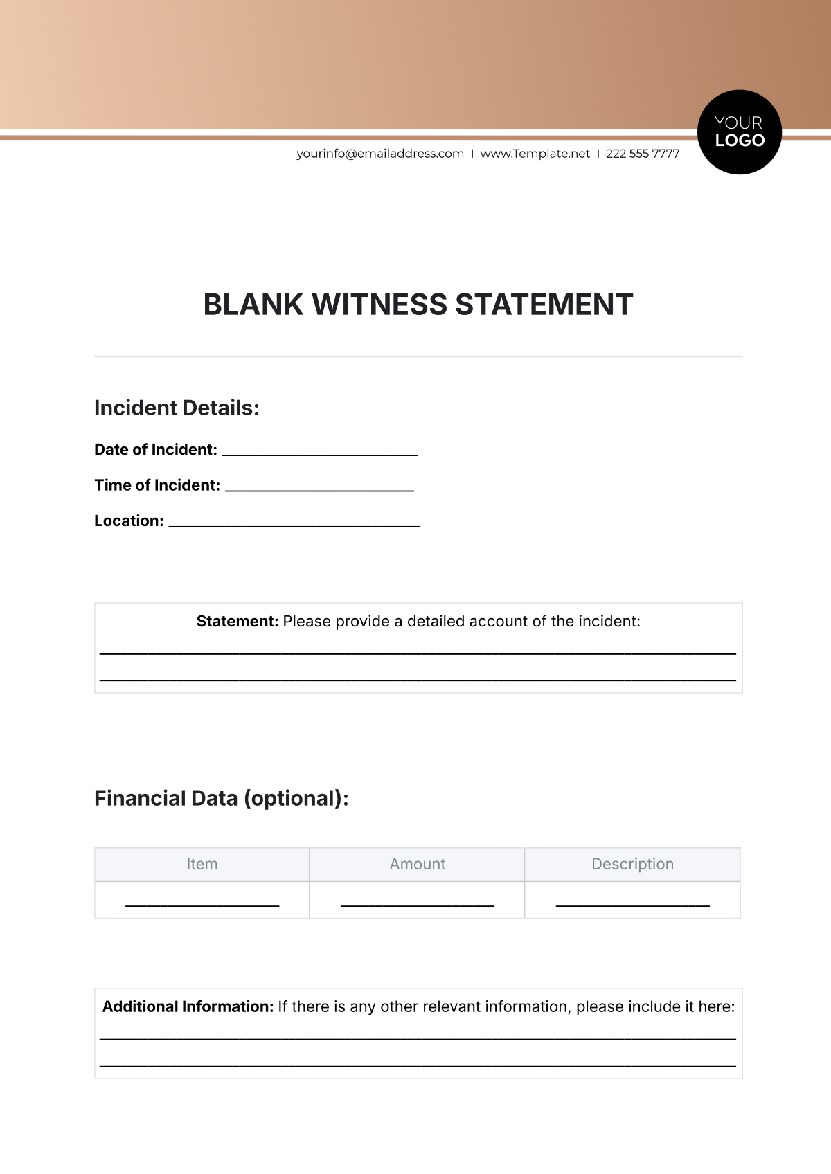 Free Blank Statement Templates To Edit Online And Print