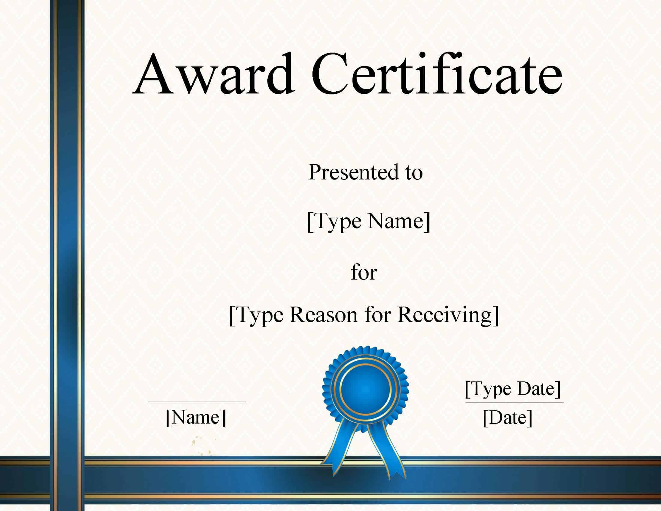 Free Printable Blank Certificates Templates