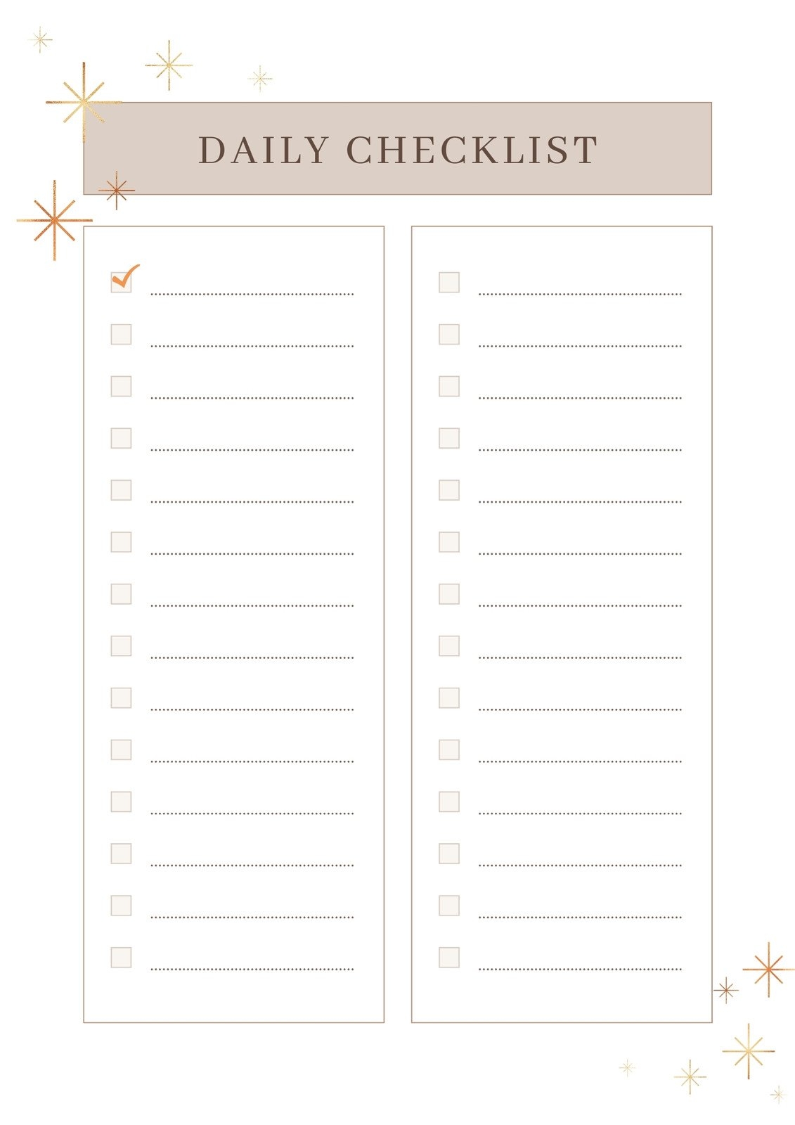 Printable Blank List Template