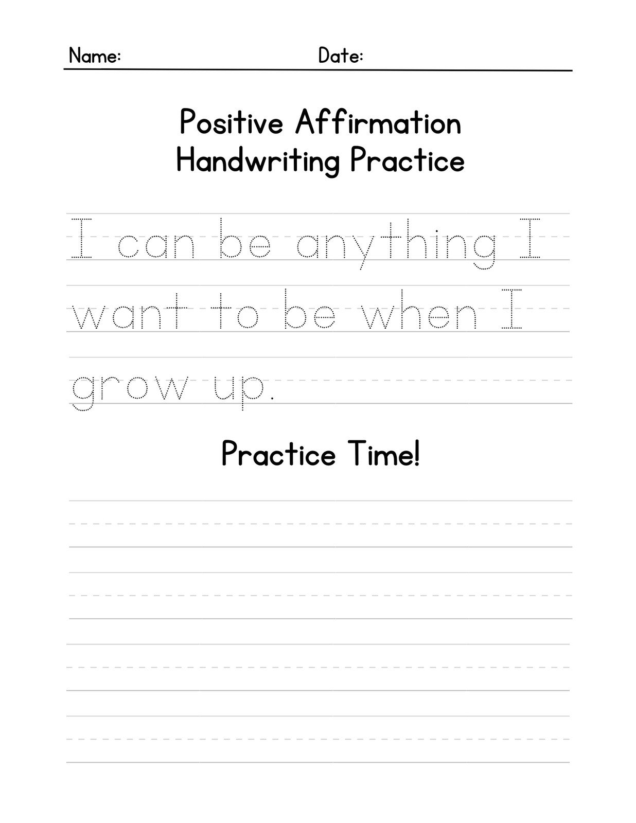 Free Printable Blank Handwriting Worksheets