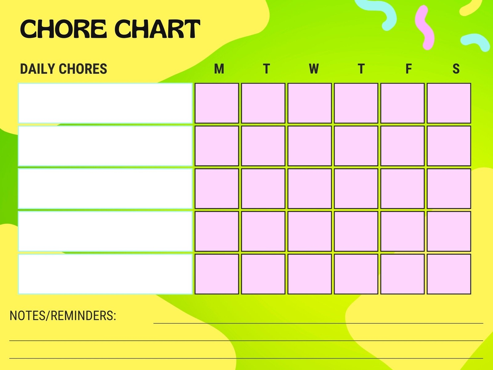 Free Customizable Chore Chart Templates To Print Canva