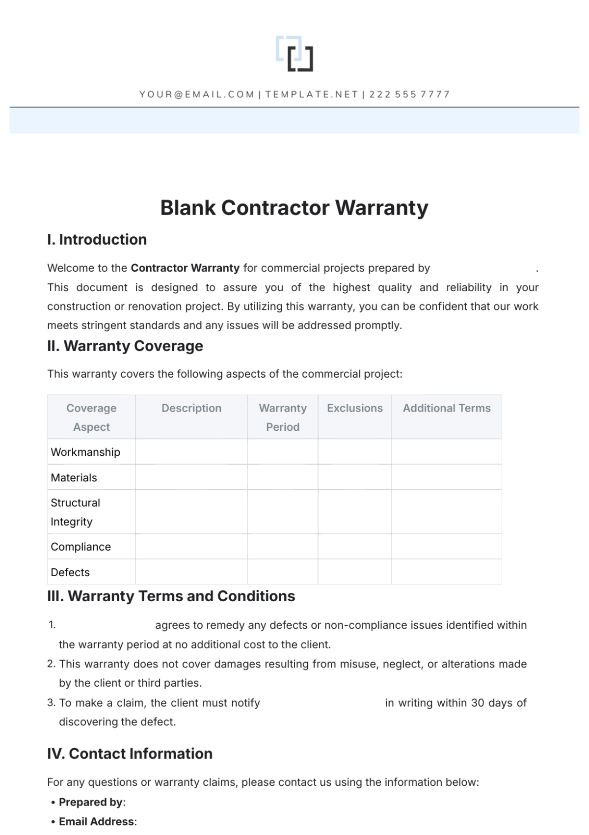 Free Installation Warranty Template To Edit Online