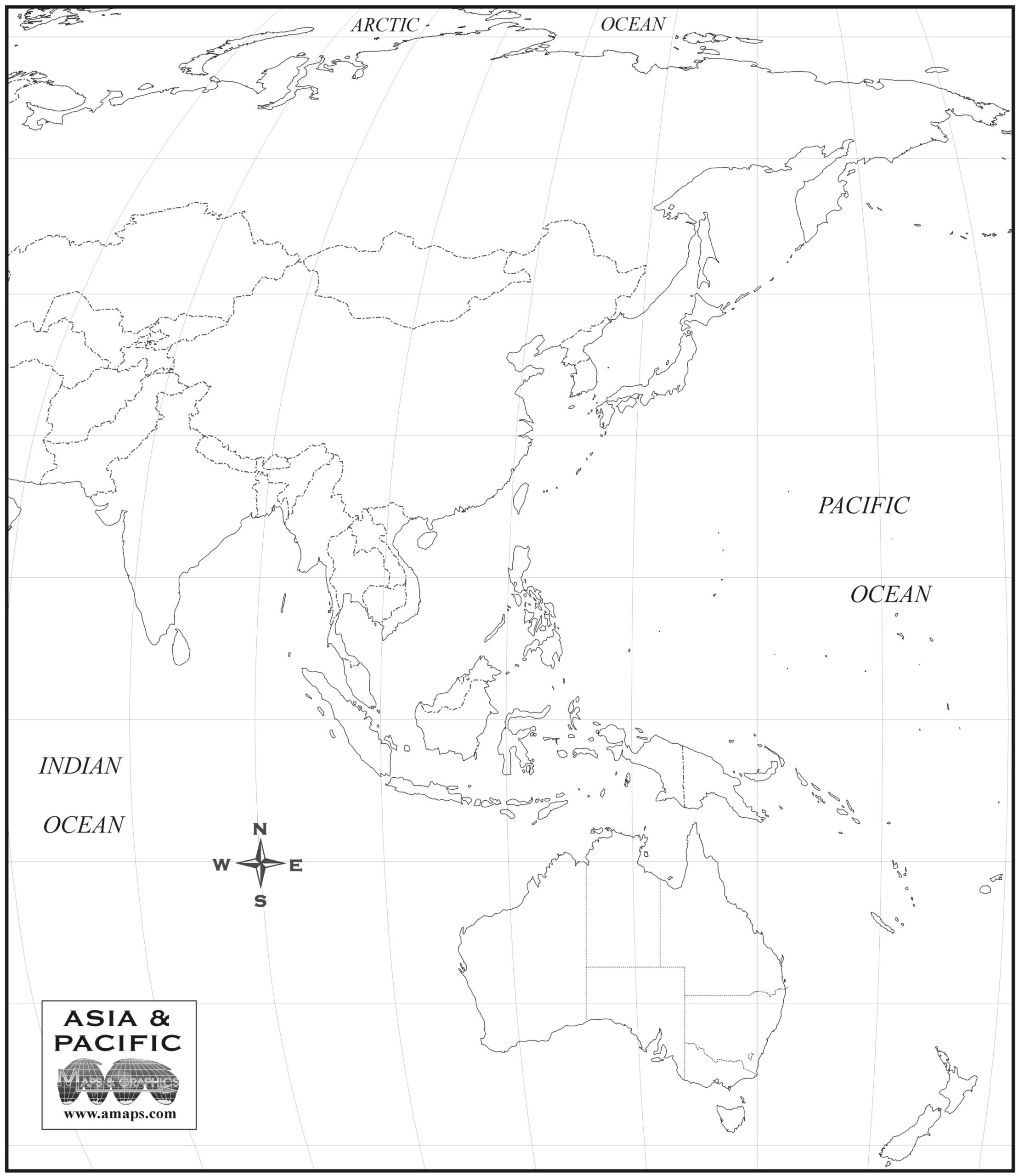 Free Printable Blank Map Of Asia