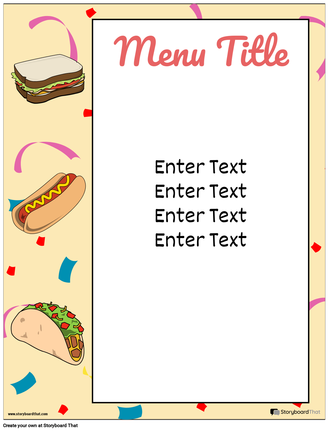Free Printable Blank Restaurant Menu Templates