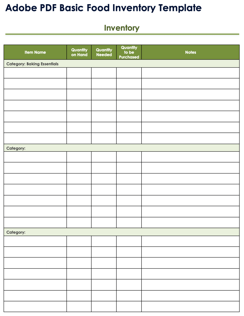 Free Printable Blank Inventory Forms