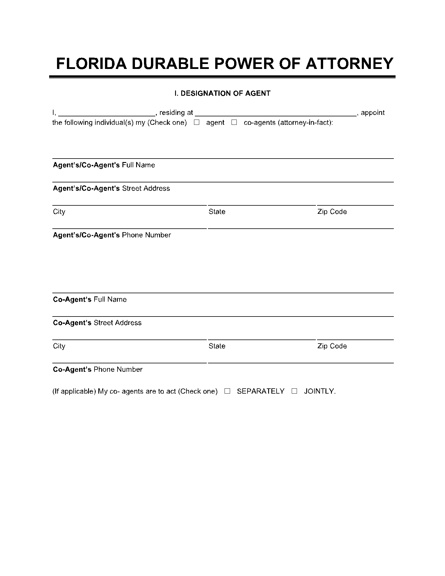 Free Power Of Attorney Form POA PDF Word CocoDoc