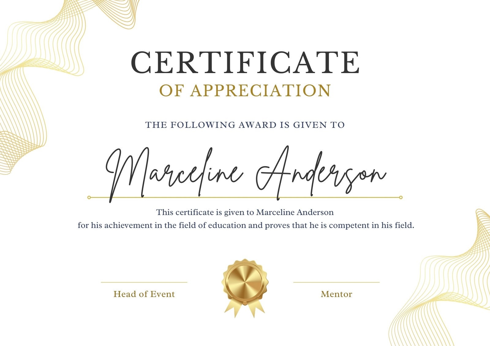 Blank Printable Award Certificate