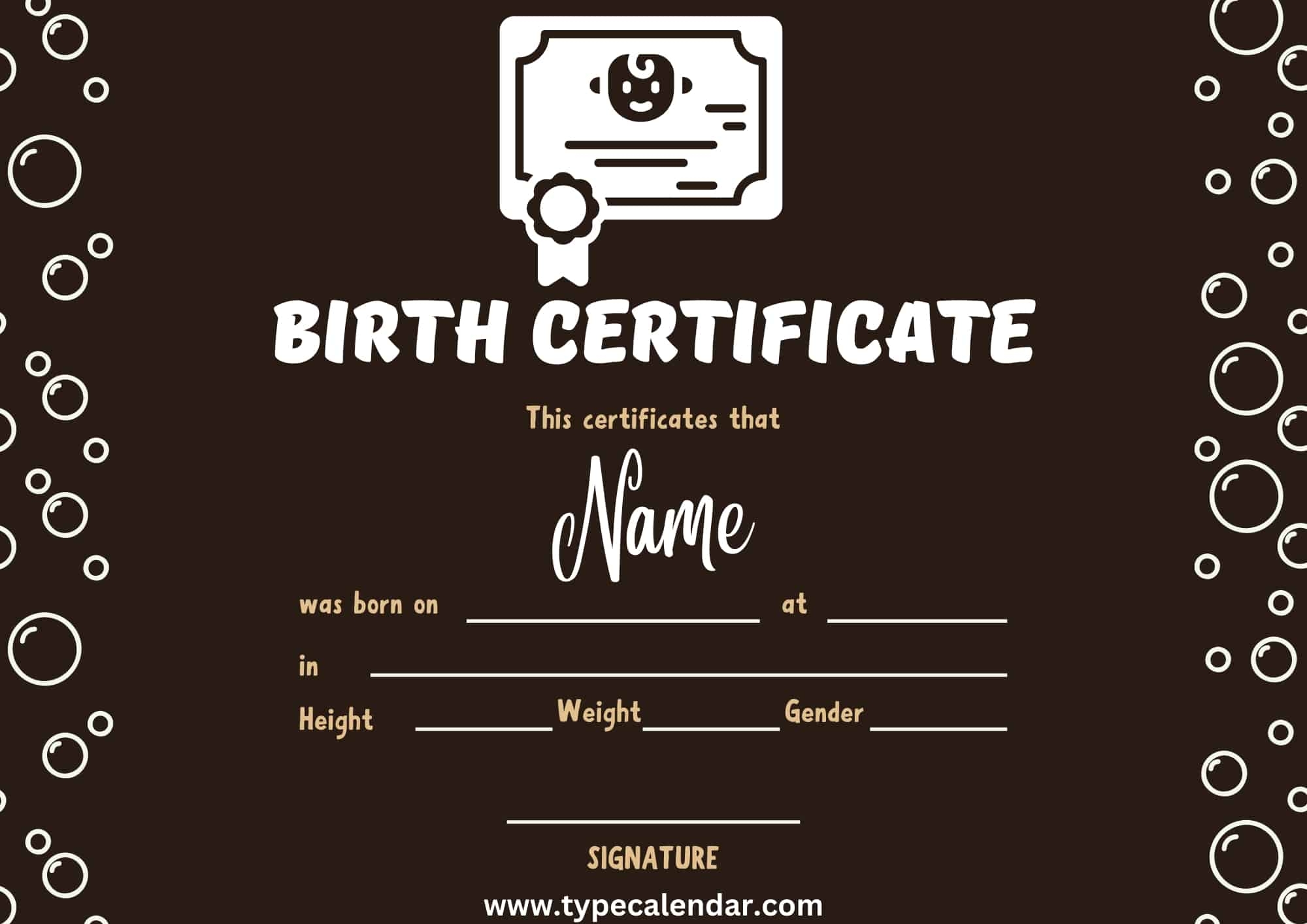 Blank Birth Certificates Printable