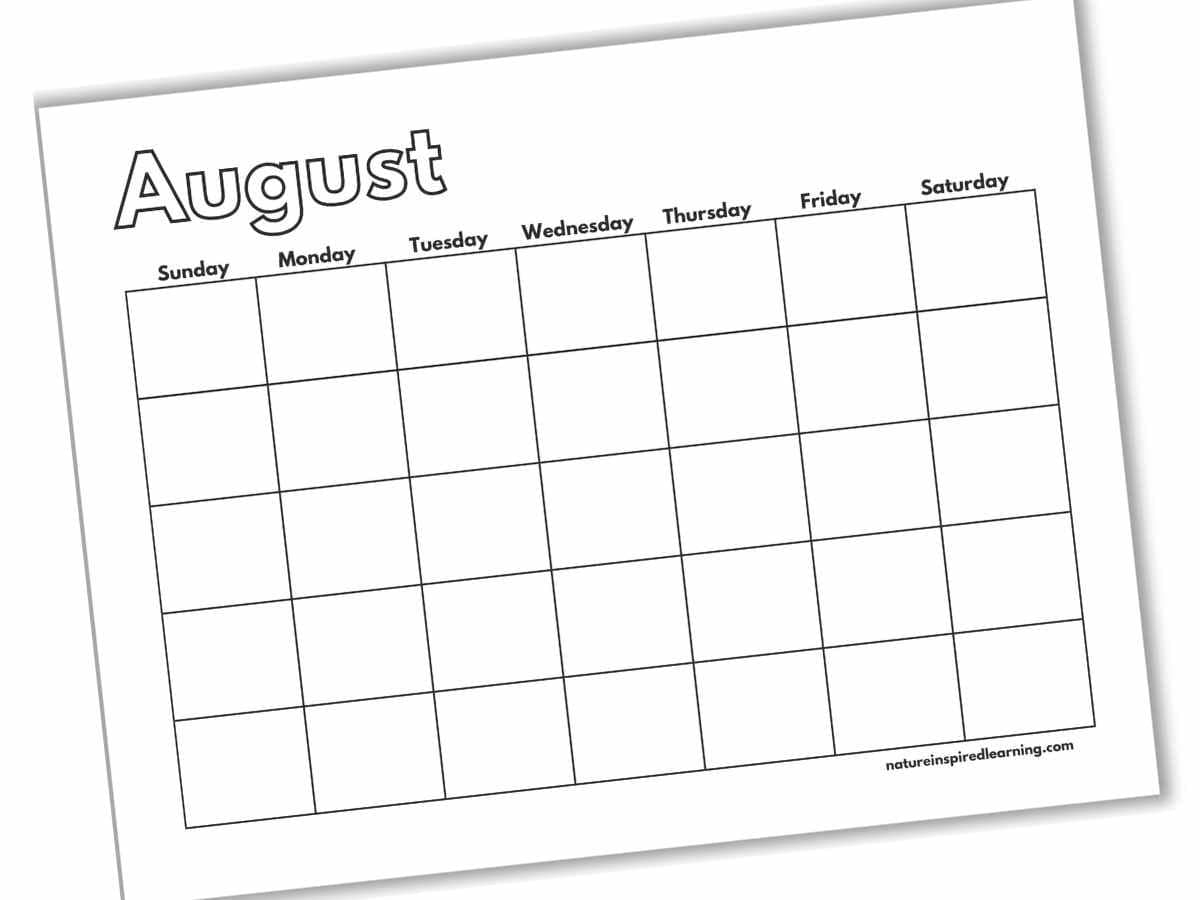 Free Printable Blank Calendars Nature Inspired Learning