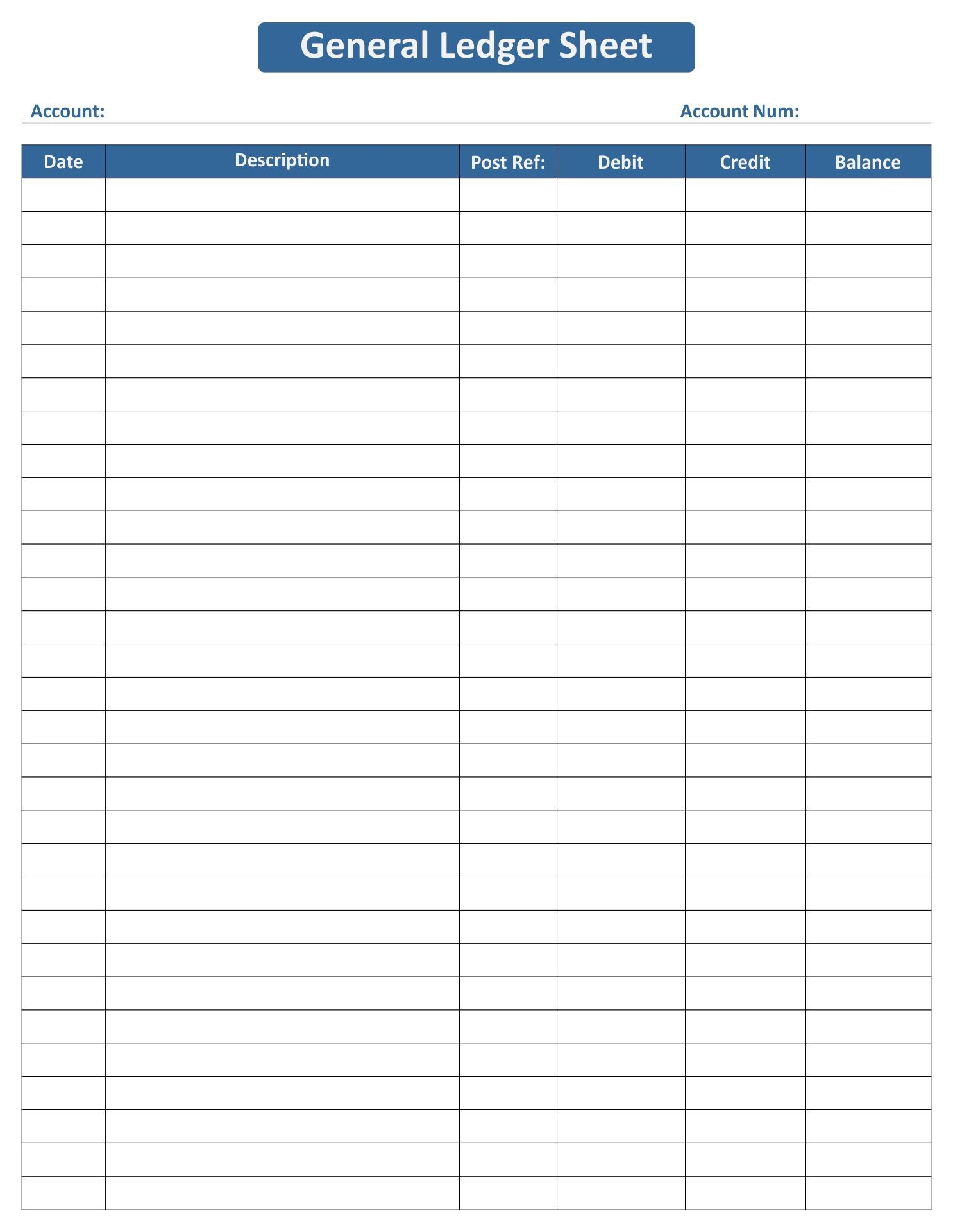 Free Printable Blank Ledger Sheets PDF Included Printables Hub
