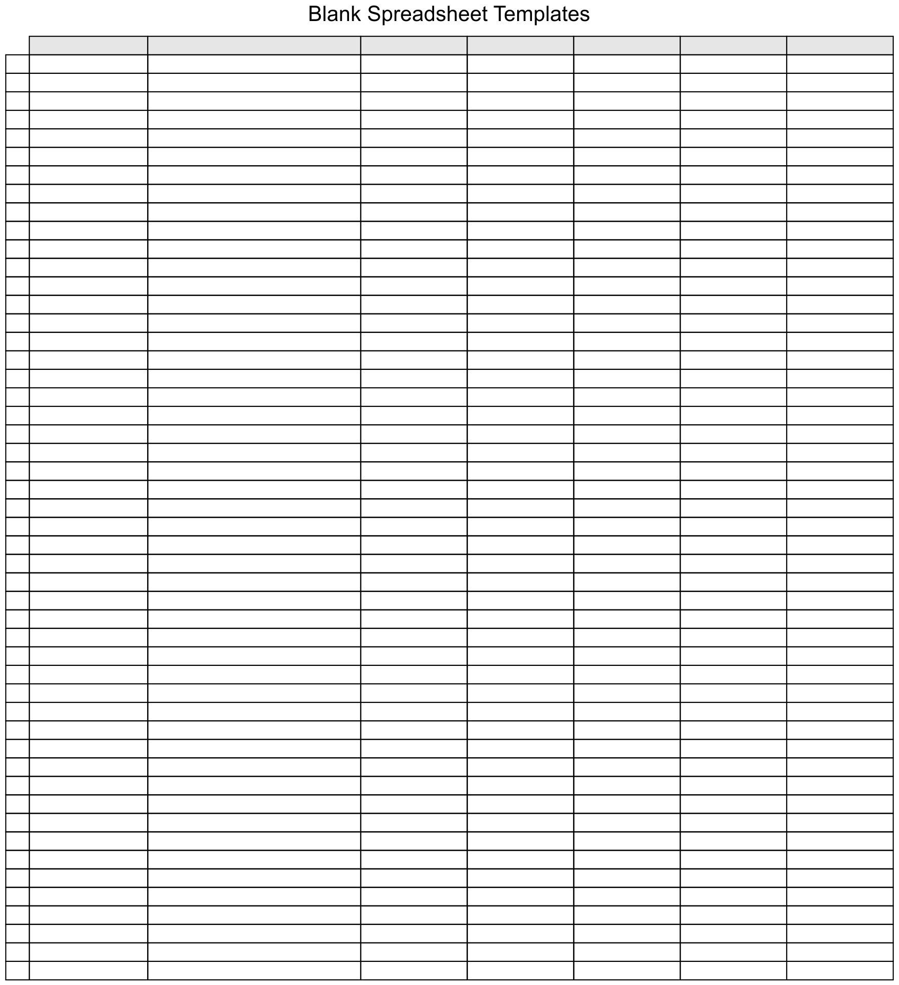 Free Printable Blank Spreadsheet Templates