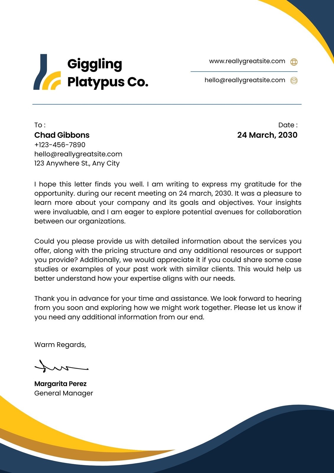 Free Printable Business Letter Templates To Customize Canva