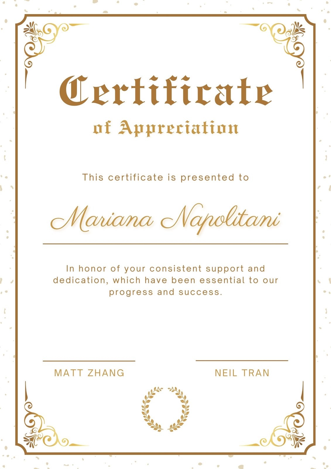 Printable Gold Blank Certificates