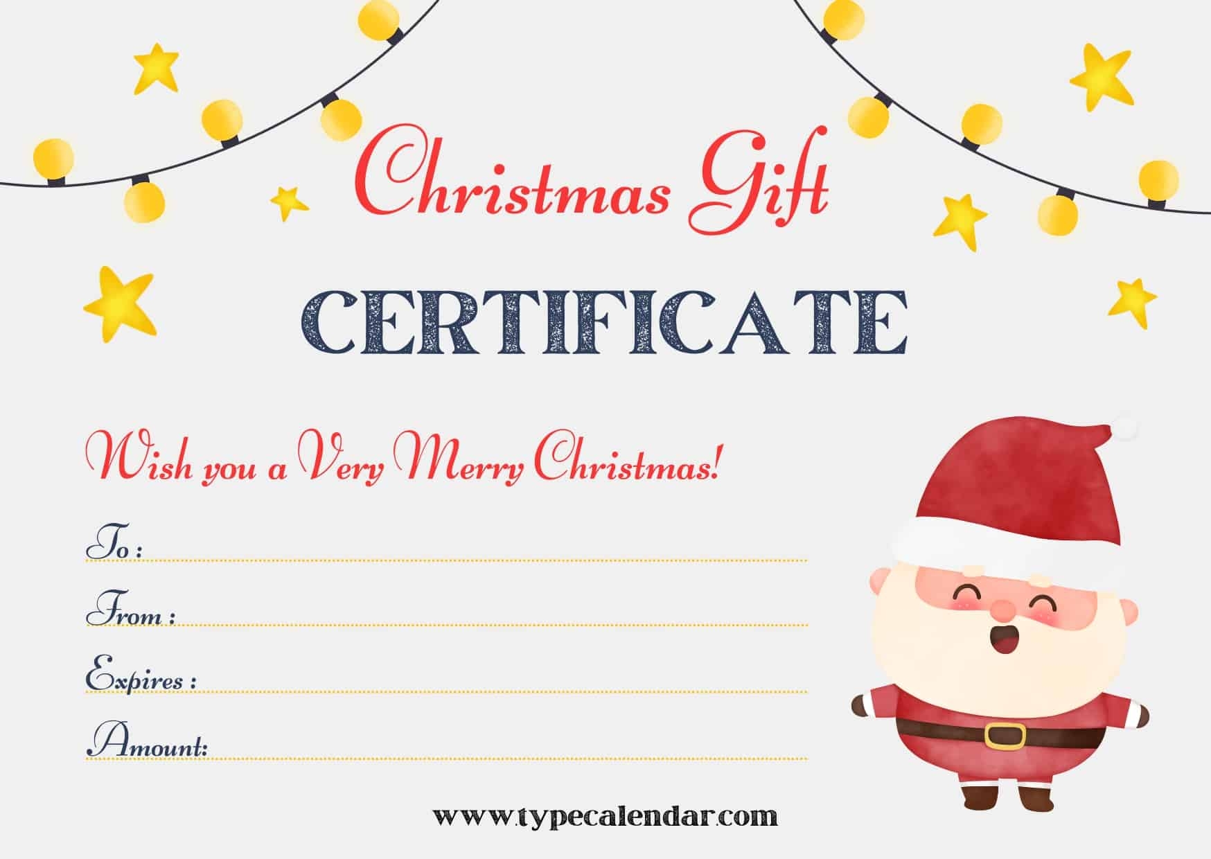 Free Printable Blank Gift Certificates