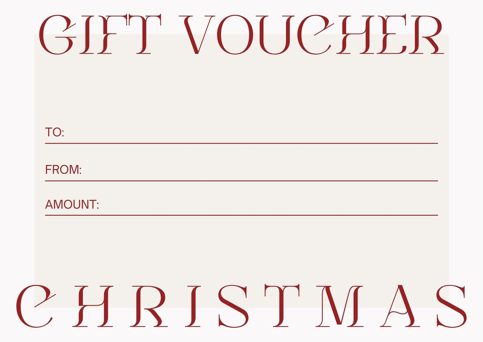 Printable Blank Christmas Gift Certificate Template