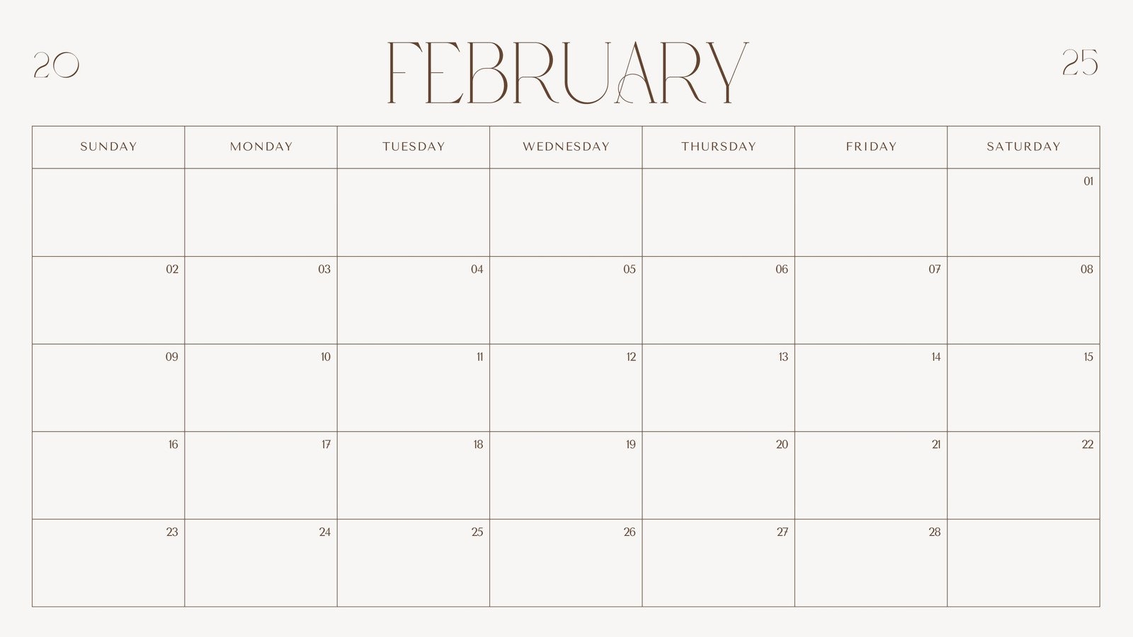Free Printable Blank 30 Day Calendar