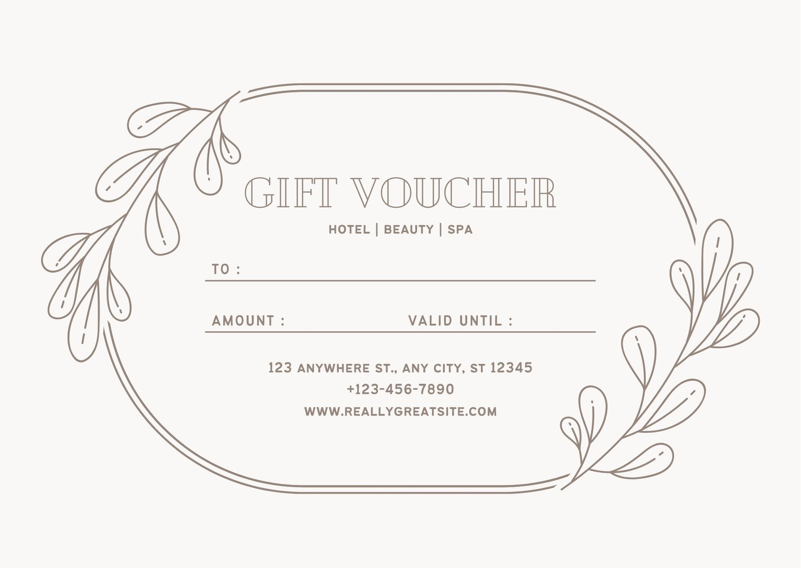 Printable Blank Nails Gift Certificates Template