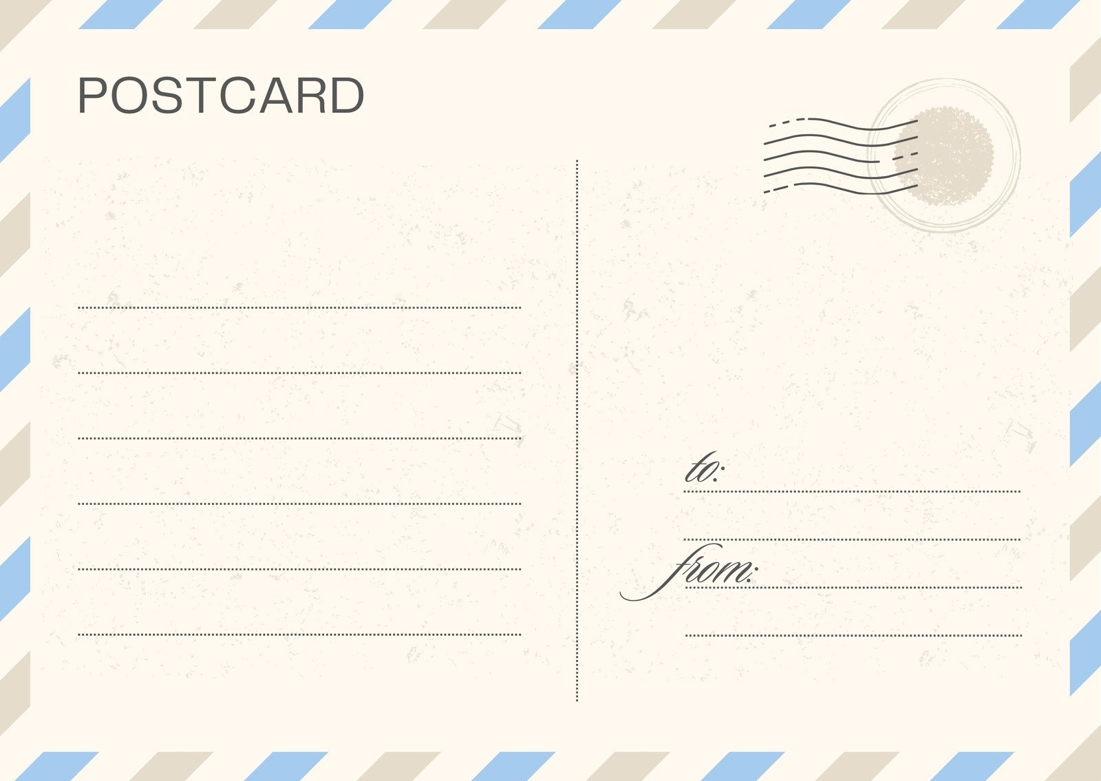 Free Printable Blank Postcard Template